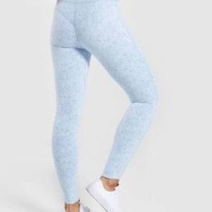 Gymshark Fleur Texture Leggings-Malibu Blue